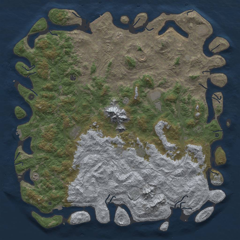 Rust Map: Procedural Map, Size: 6000, Seed: 2114959921, 19 Monuments