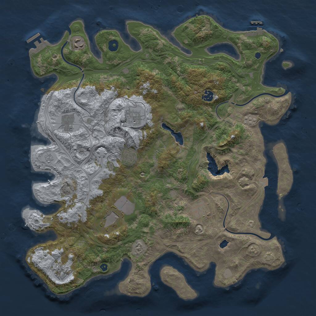 Rust Map: Procedural Map, Size: 4250, Seed: 1386684293, 15 Monuments