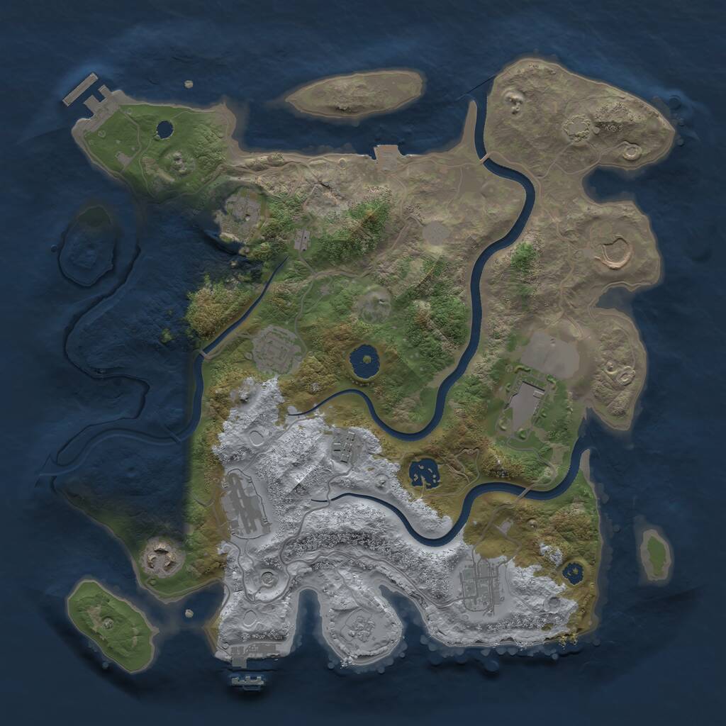 Rust Map: Procedural Map, Size: 3500, Seed: 101517598, 15 Monuments