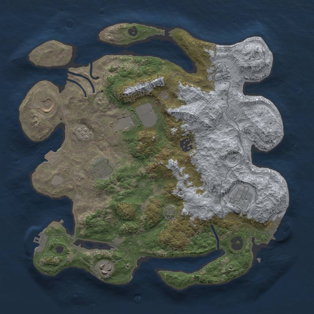 Rust Map: Procedural Map, Size: 3500, Seed: 1521662917, 16 Monuments