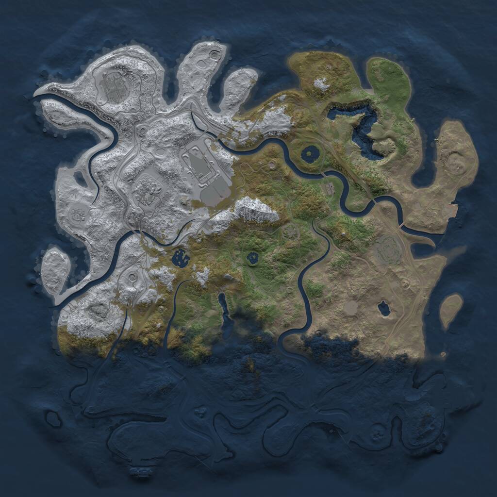 Rust Map: Procedural Map, Size: 4250, Seed: 429179995, 11 Monuments