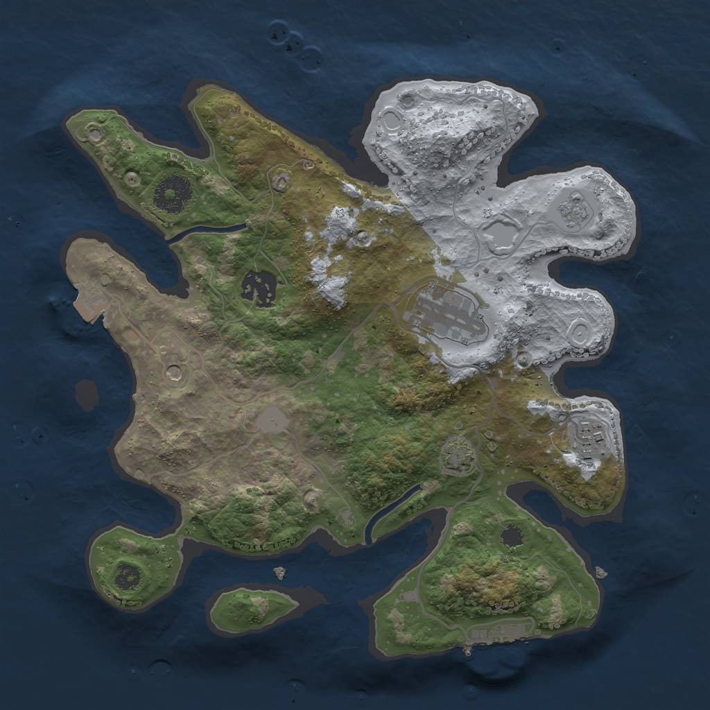 Rust Map: Procedural Map, Size: 2850, Seed: 556322, 10 Monuments