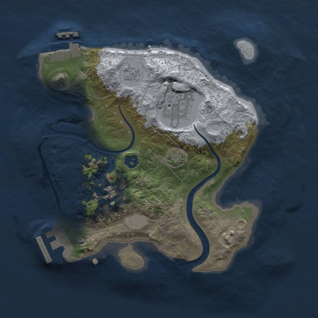 Rust Map: Procedural Map, Size: 2300, Seed: 357095666, 7 Monuments