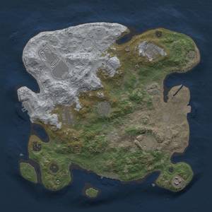 Thumbnail Rust Map: Procedural Map, Size: 3500, Seed: 1610055853, 17 Monuments