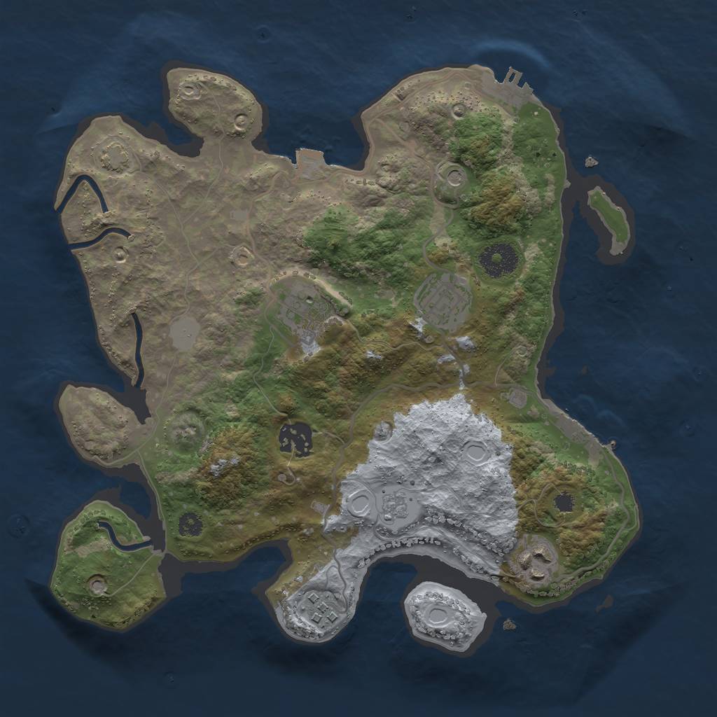 Rust Map: Procedural Map, Size: 3000, Seed: 82296264, 13 Monuments