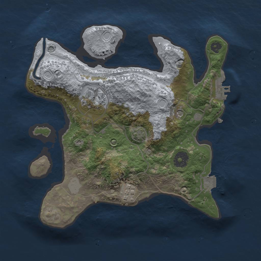 Rust Map: Procedural Map, Size: 2500, Seed: 1718308260, 8 Monuments