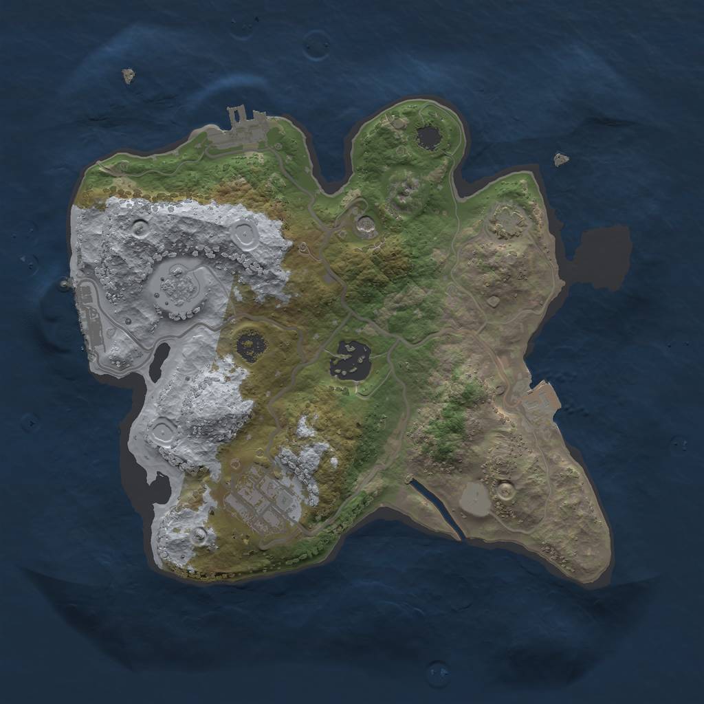 Rust Map: Procedural Map, Size: 2500, Seed: 346445822, 10 Monuments