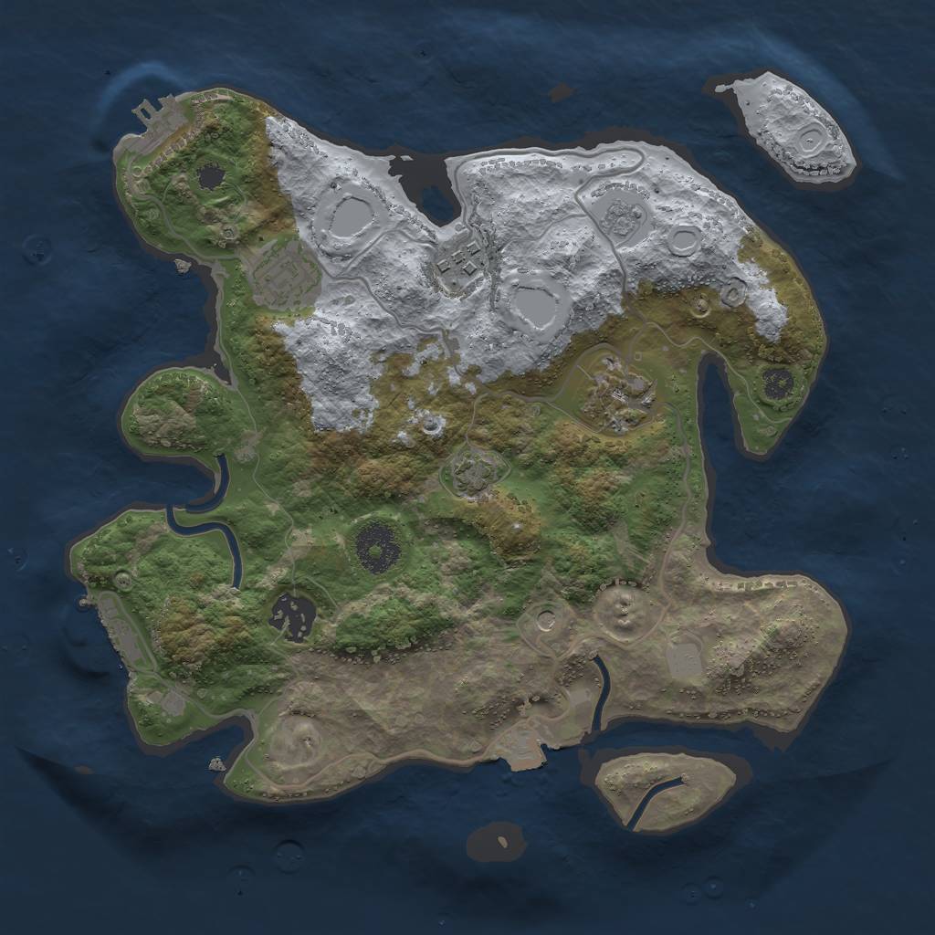 Rust Map: Procedural Map, Size: 3000, Seed: 416842012, 12 Monuments