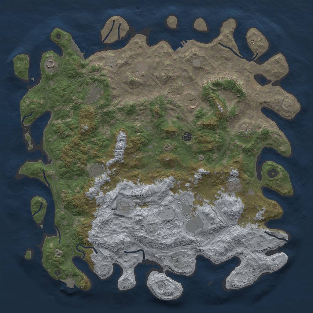 Rust Map: Procedural Map, Size: 4800, Seed: 163514600, 19 Monuments