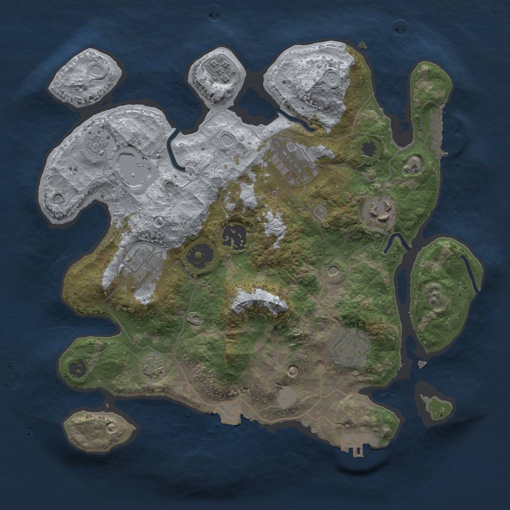 Rust Map: Procedural Map, Size: 3000, Seed: 11000, 14 Monuments