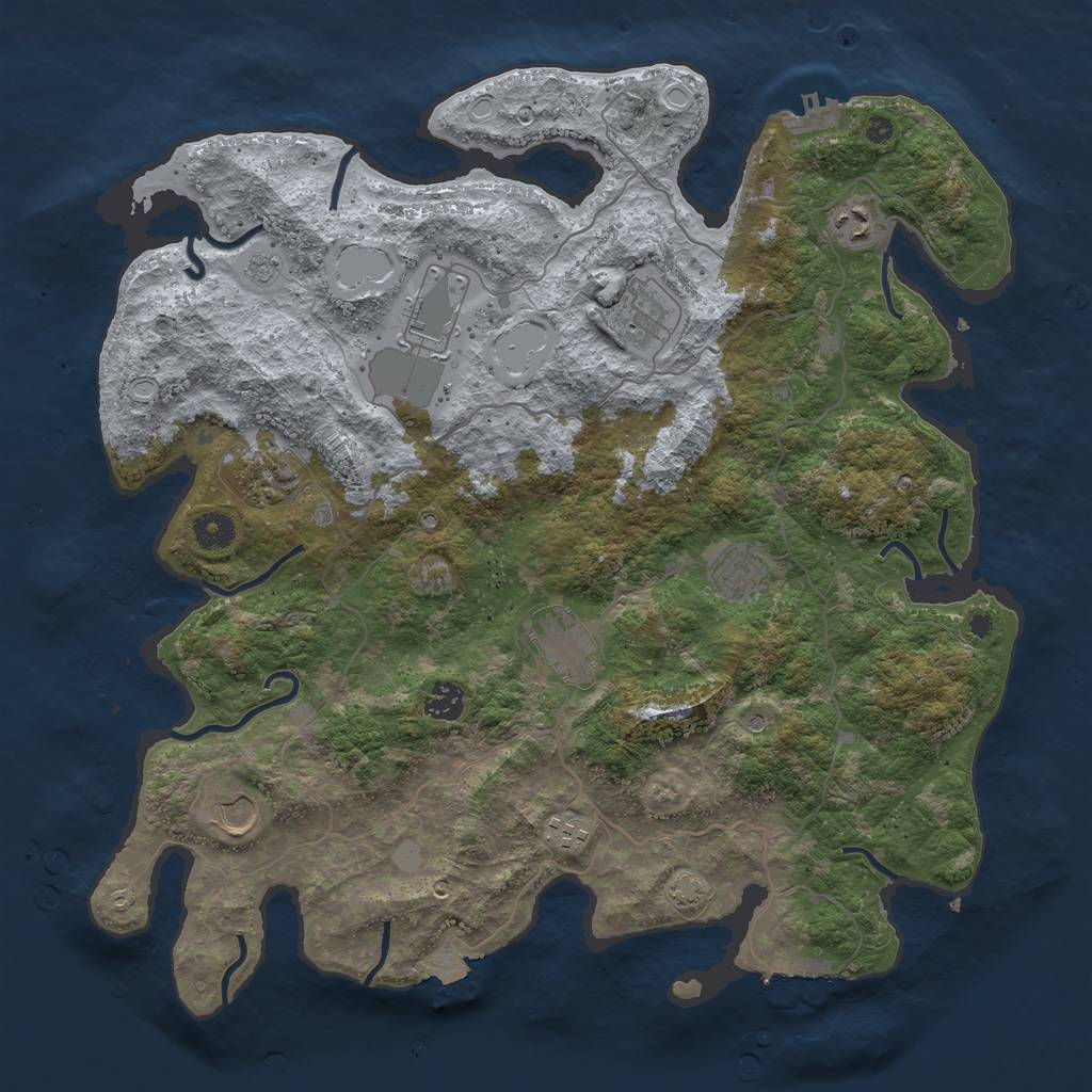 Rust Map: Procedural Map, Size: 4100, Seed: 23313013, 17 Monuments