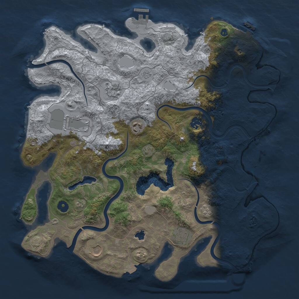 Rust Map: Procedural Map, Size: 4000, Seed: 691997030, 13 Monuments