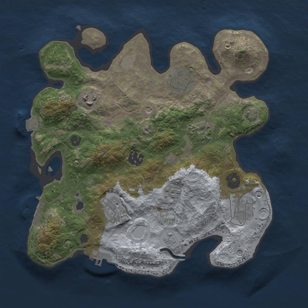 Rust Map: Procedural Map, Size: 3000, Seed: 2204, 15 Monuments