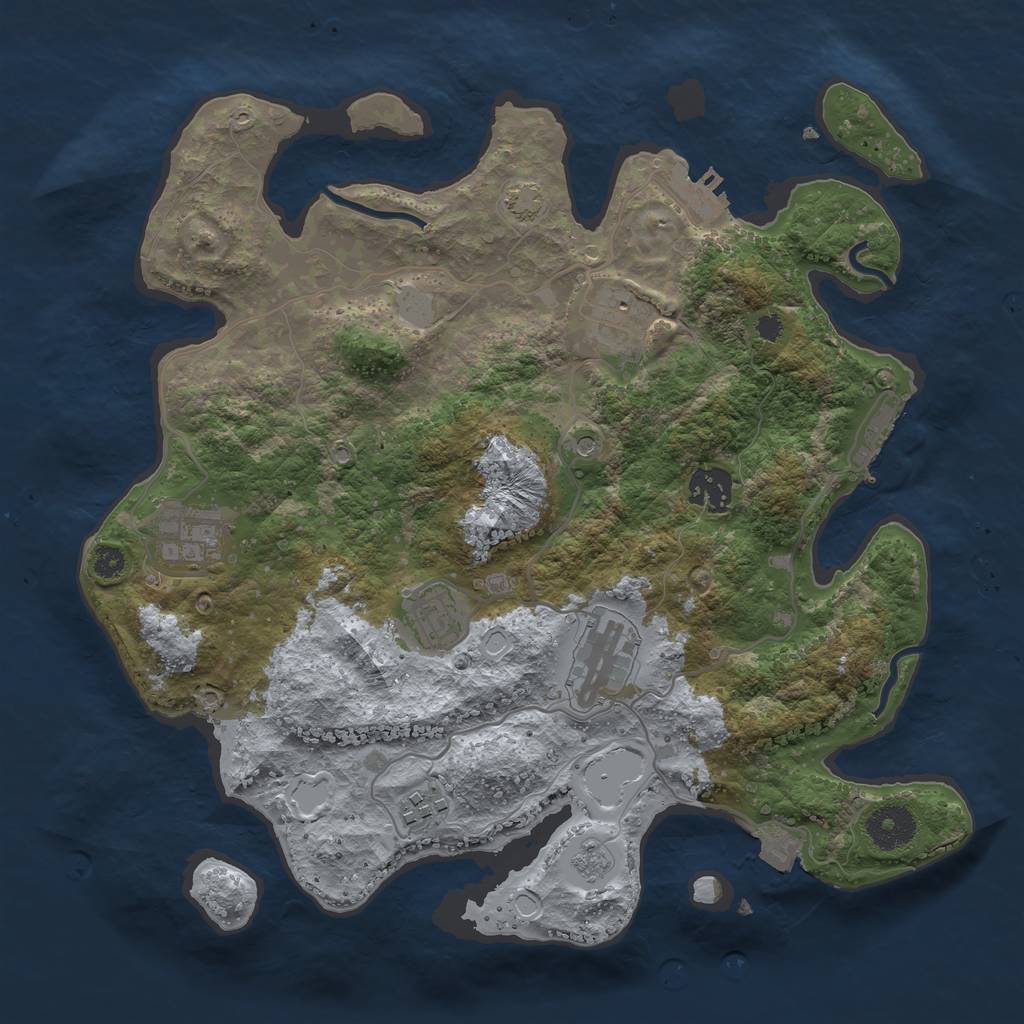 Rust Map: Procedural Map, Size: 3350, Seed: 867866865, 14 Monuments