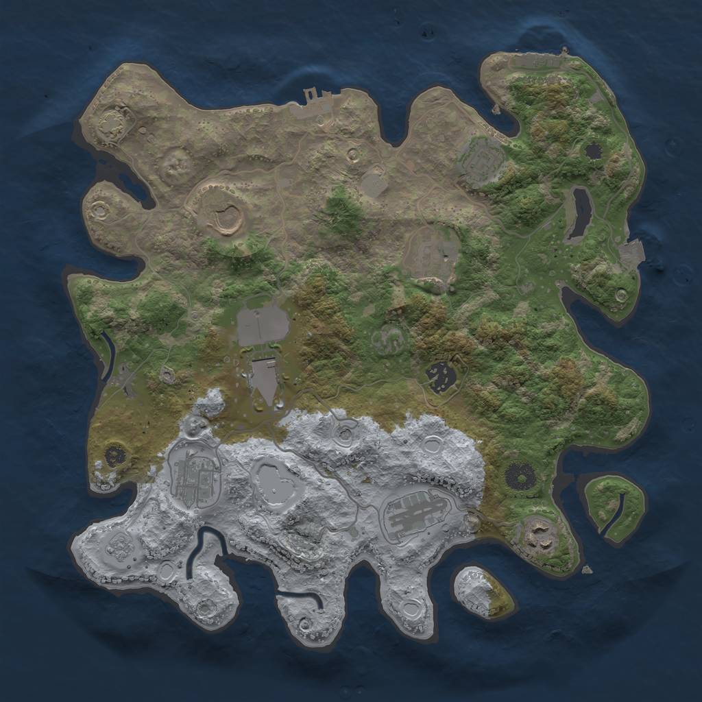 Rust Map: Procedural Map, Size: 3500, Seed: 8023818, 16 Monuments