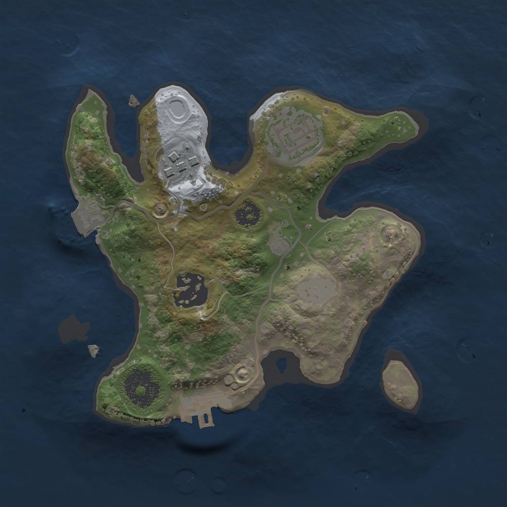 Rust Map: Procedural Map, Size: 2100, Seed: 43665335, 7 Monuments