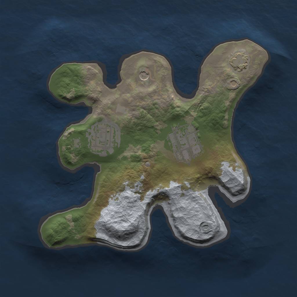 Rust Map: Barren, Size: 2000, Seed: 17688, 6 Monuments