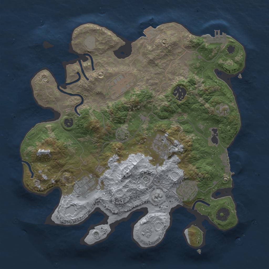 Rust Map: Procedural Map, Size: 3000, Seed: 1646861293, 13 Monuments