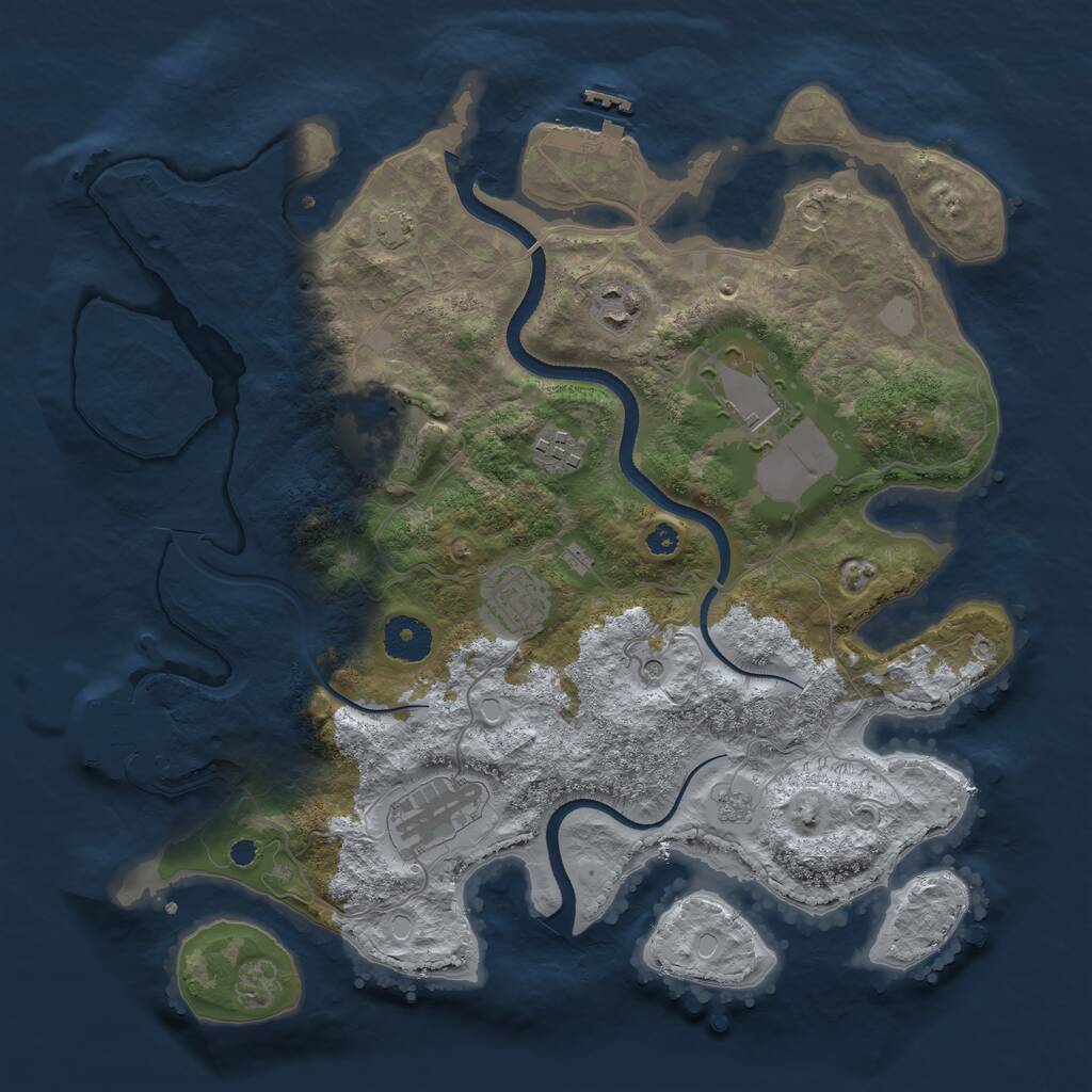Rust Map: Procedural Map, Size: 3500, Seed: 6465326, 12 Monuments
