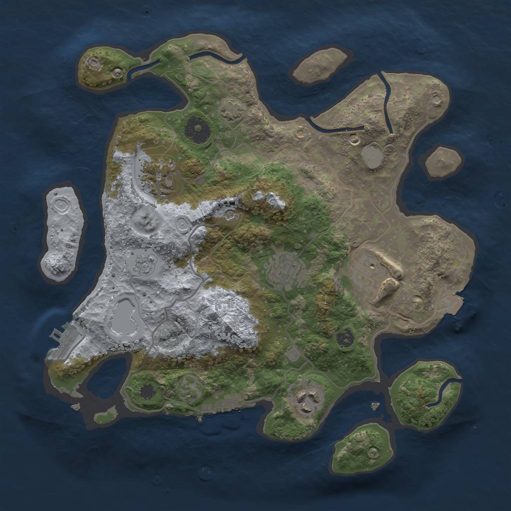 Rust Map: Procedural Map, Size: 3000, Seed: 271549097, 12 Monuments
