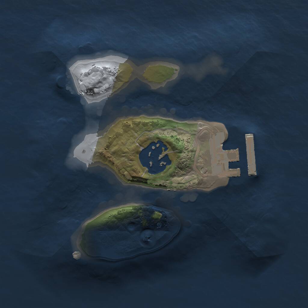 Rust Map: Procedural Map, Size: 1500, Seed: 32832433, 3 Monuments