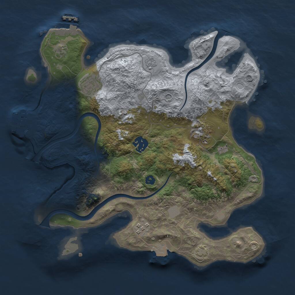 Rust Map: Procedural Map, Size: 3000, Seed: 4109510, 10 Monuments