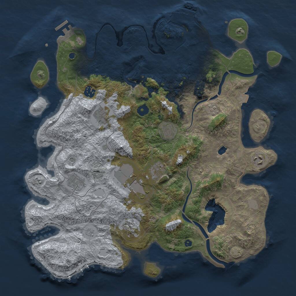 Rust Map: Procedural Map, Size: 4000, Seed: 13348, 15 Monuments