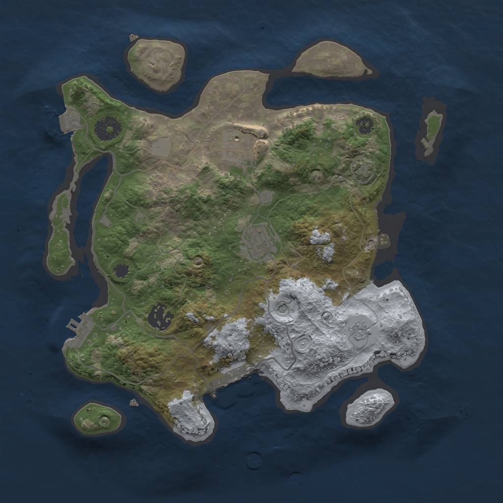 Rust Map: Procedural Map, Size: 3000, Seed: 2005778680, 11 Monuments