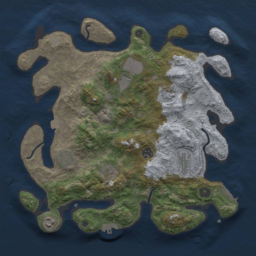 Rust Map: Procedural Map, Size: 3500, Seed: 1769583, 15 Monuments