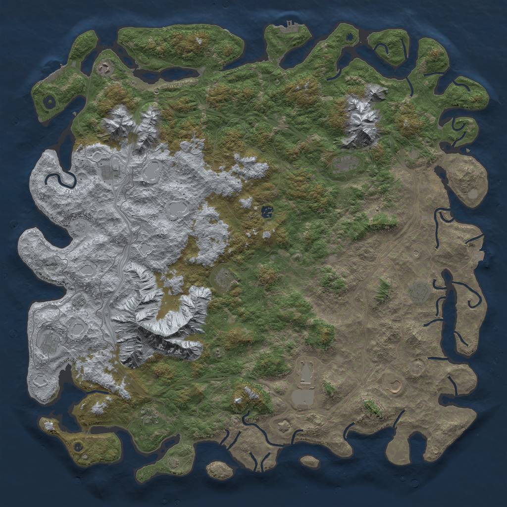 Rust Map: Procedural Map, Size: 6000, Seed: 42069710, 19 Monuments