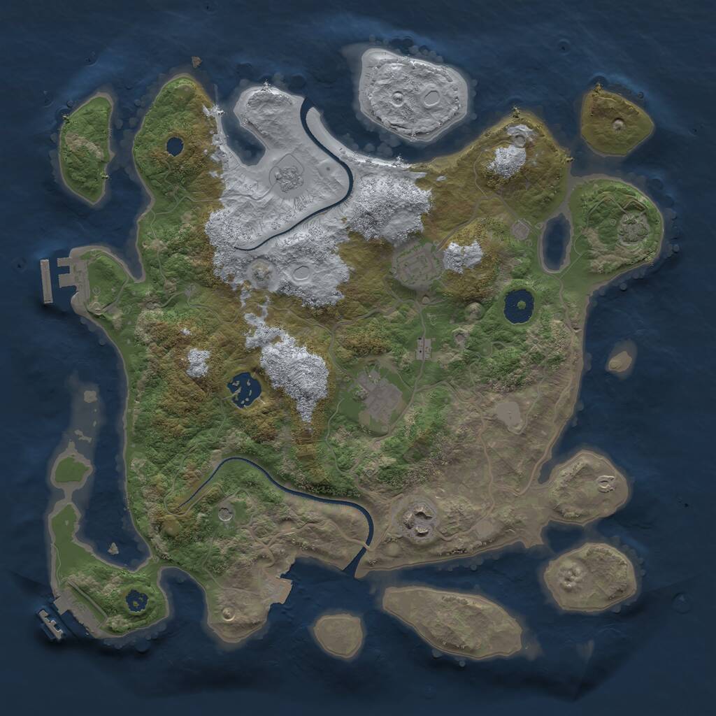 Rust Map: Procedural Map, Size: 3300, Seed: 790214386, 10 Monuments