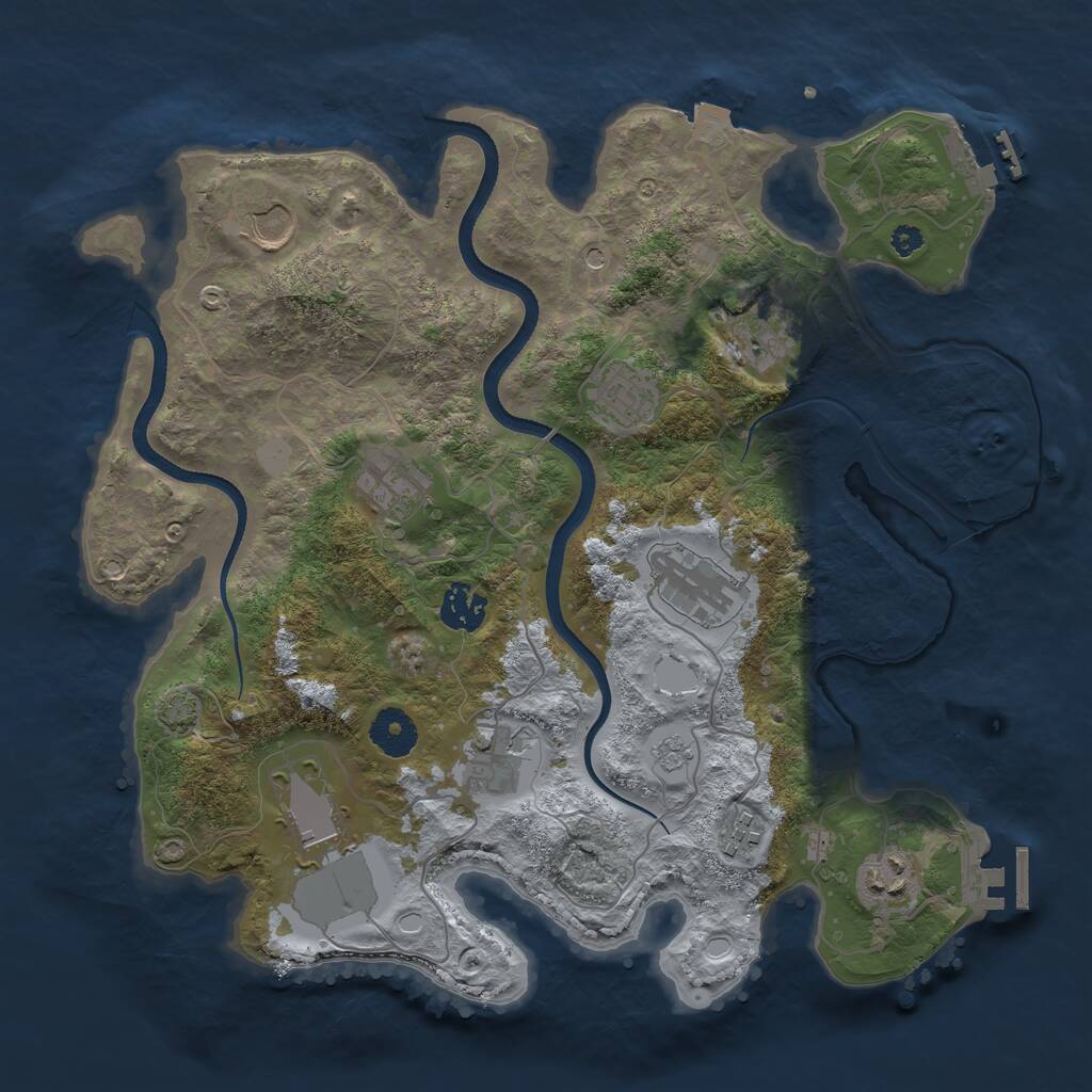 Rust Map: Procedural Map, Size: 3500, Seed: 1650814021, 16 Monuments
