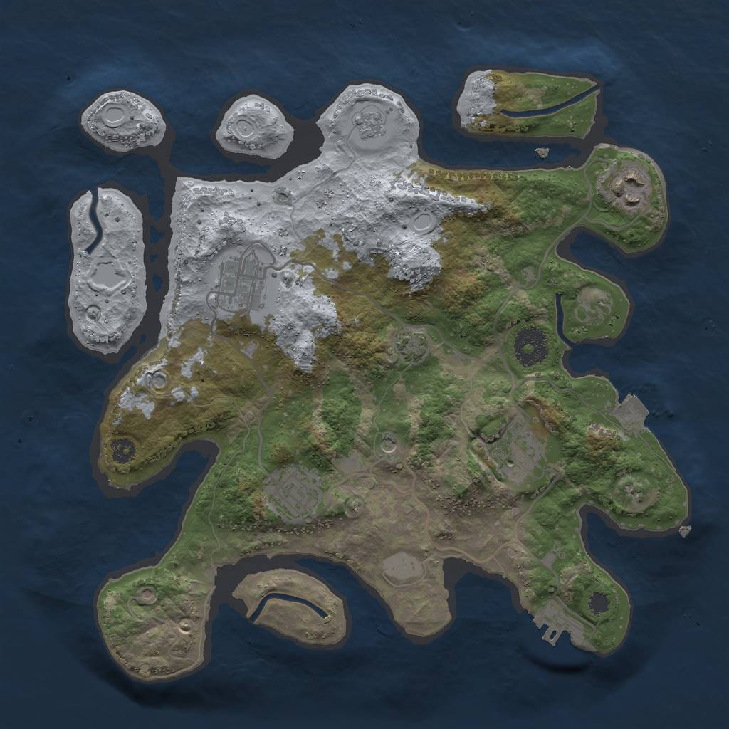 Rust Map: Procedural Map, Size: 3000, Seed: 1468012235, 11 Monuments