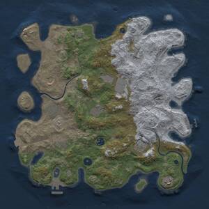 Thumbnail Rust Map: Procedural Map, Size: 3800, Seed: 128716721, 16 Monuments