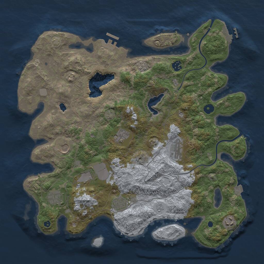 Rust Map: Procedural Map, Size: 4000, Seed: 173081852, 15 Monuments