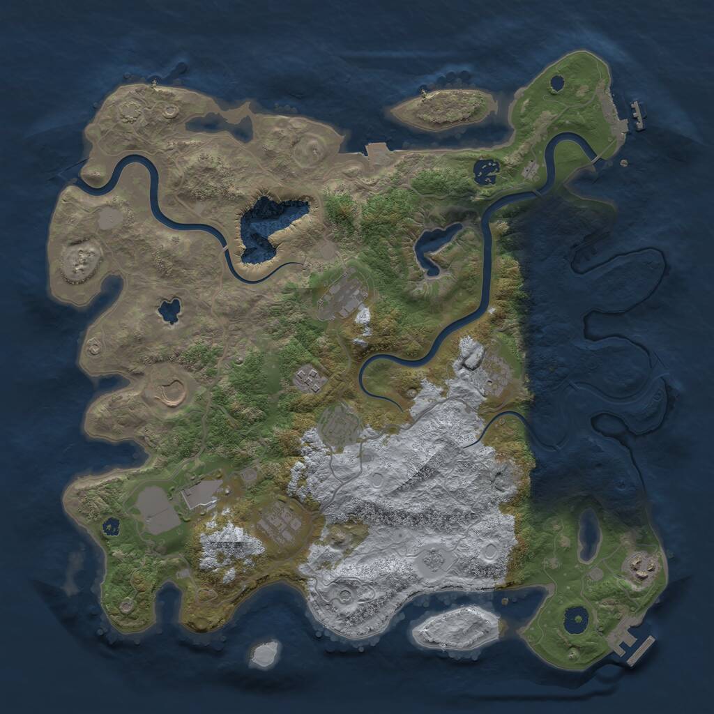 Rust Map: Procedural Map, Size: 4000, Seed: 173081852, 15 Monuments