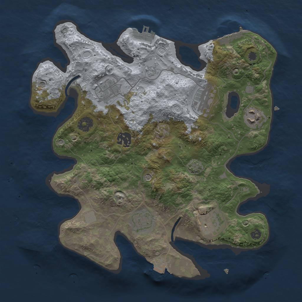 Rust Map: Procedural Map, Size: 3000, Seed: 1472553884, 14 Monuments