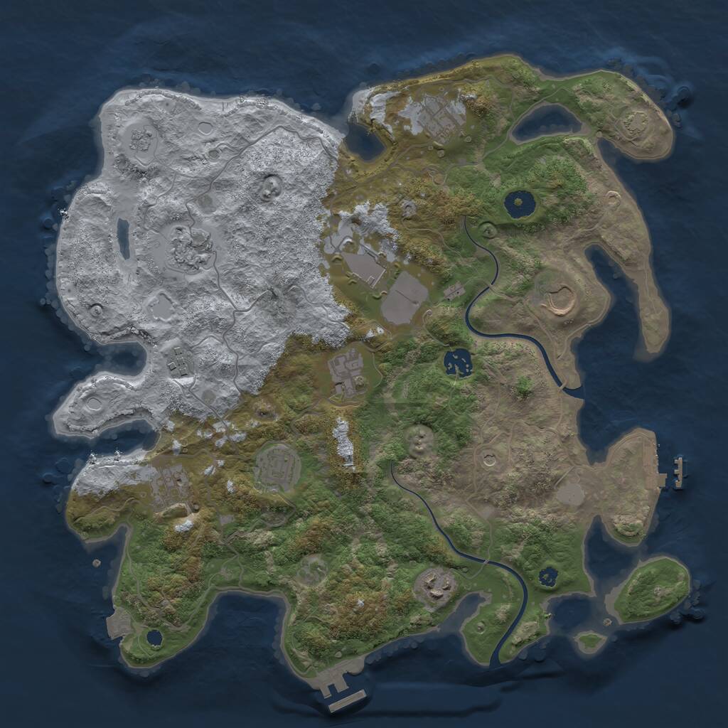 Rust Map: Procedural Map, Size: 3750, Seed: 159753, 16 Monuments