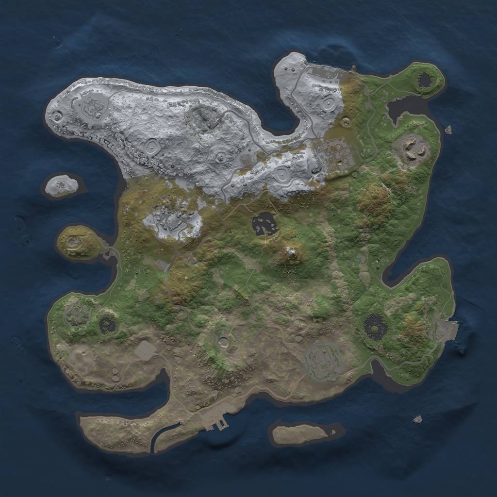 Rust Map: Procedural Map, Size: 3000, Seed: 156174, 13 Monuments
