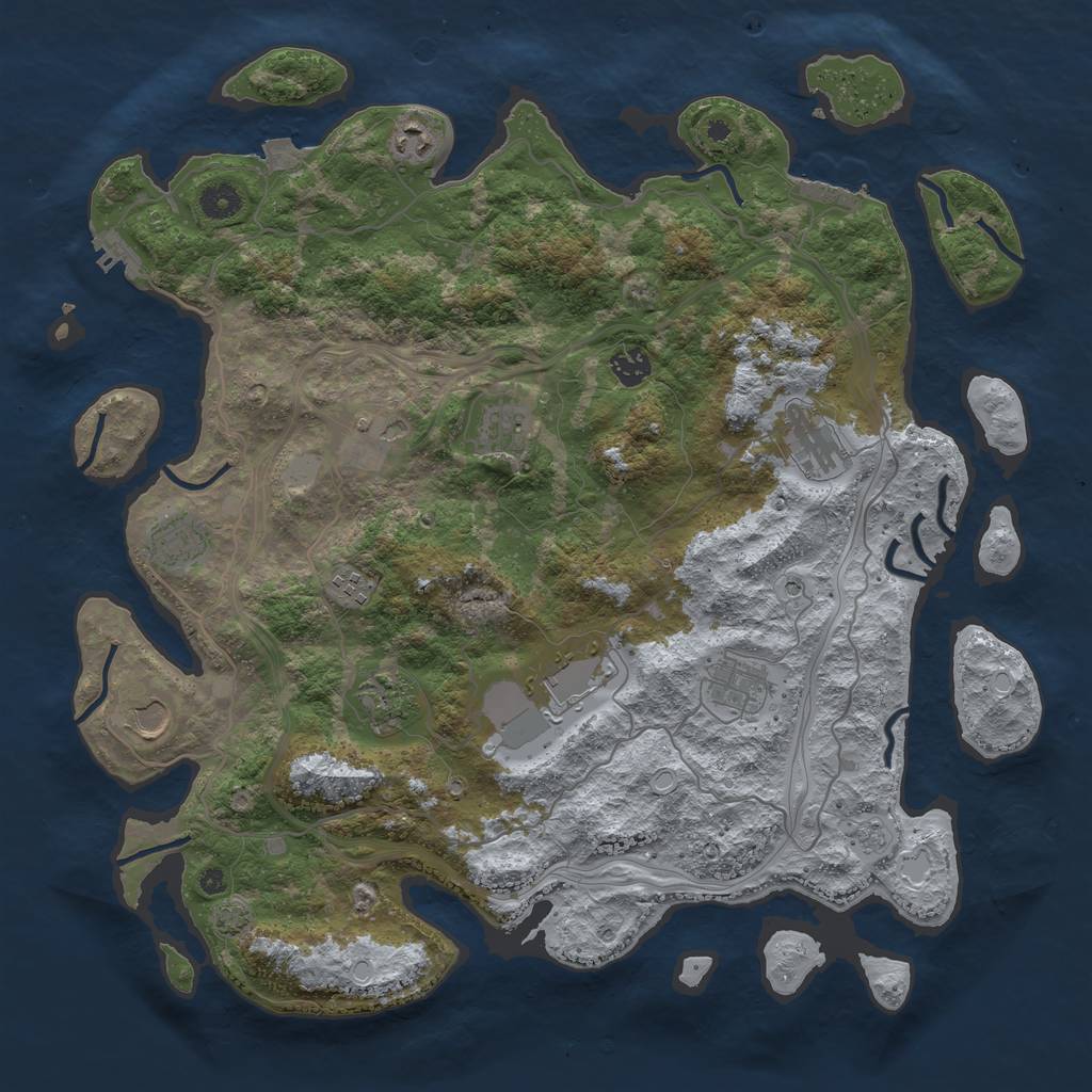 Rust Map: Procedural Map, Size: 4250, Seed: 217420736, 19 Monuments
