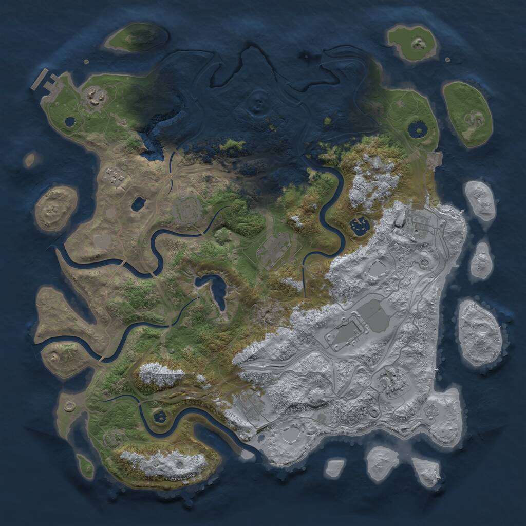 Rust Map: Procedural Map, Size: 4250, Seed: 217420736, 14 Monuments