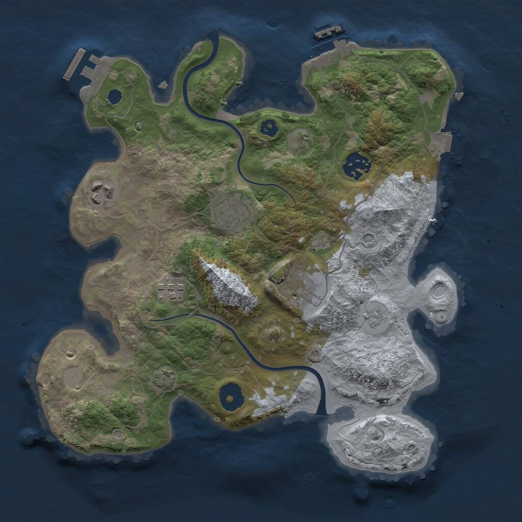 Rust Map: Procedural Map, Size: 3000, Seed: 4923508, 11 Monuments