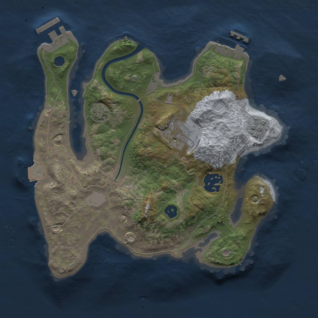 Rust Map: Procedural Map, Size: 2500, Seed: 741401171, 7 Monuments