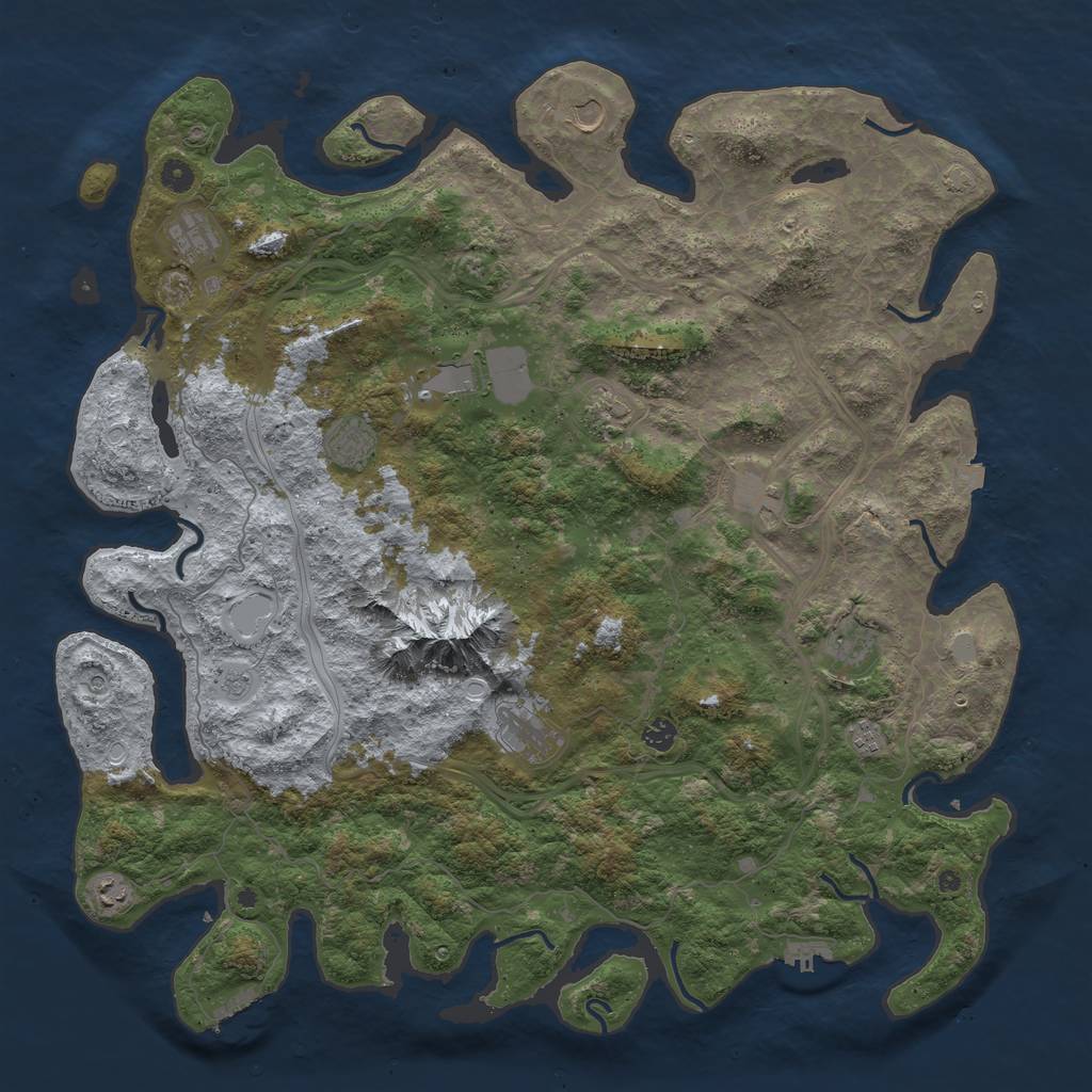 Rust Map: Procedural Map, Size: 5000, Seed: 7657563, 19 Monuments
