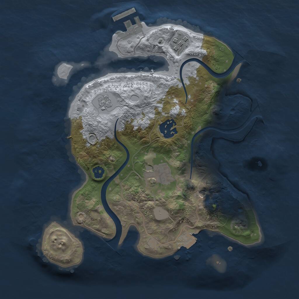 Rust Map: Procedural Map, Size: 2500, Seed: 933800380, 7 Monuments
