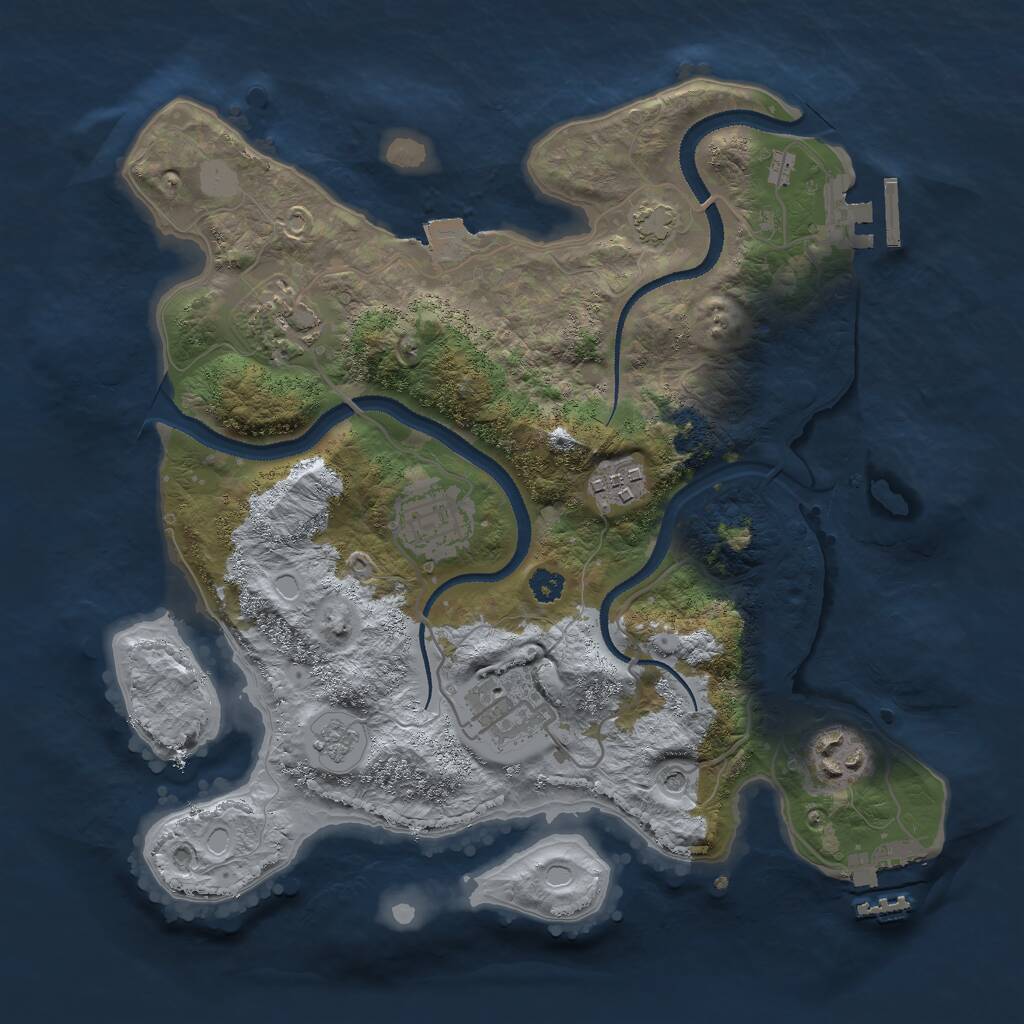 Rust Map: Procedural Map, Size: 3000, Seed: 1785387961, 11 Monuments