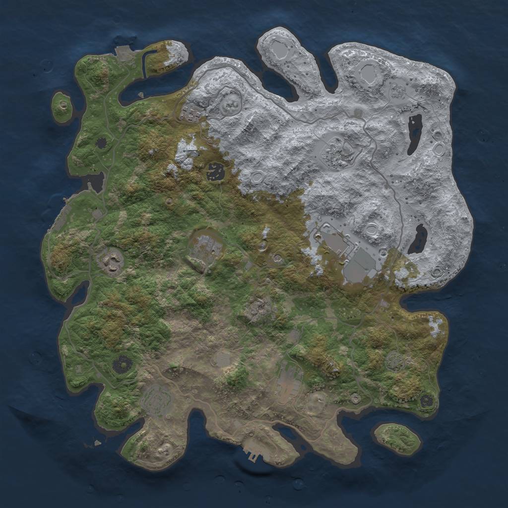 Rust Map: Procedural Map, Size: 4000, Seed: 925483698, 16 Monuments