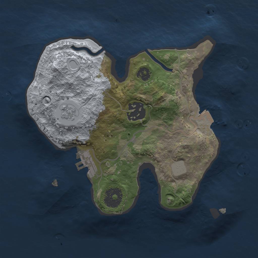 Rust Map: Procedural Map, Size: 2000, Seed: 2125311050, 6 Monuments