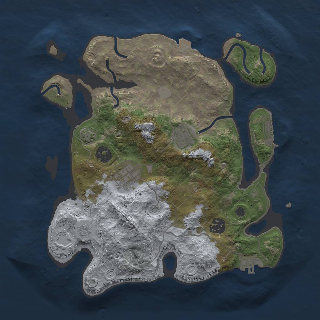 Rust Map: Procedural Map, Size: 3000, Seed: 17603, 11 Monuments