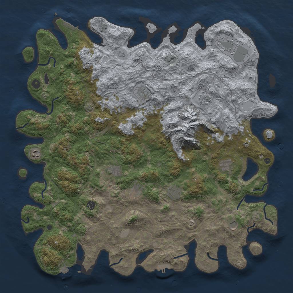 Rust Map: Procedural Map, Size: 5000, Seed: 152281659, 19 Monuments